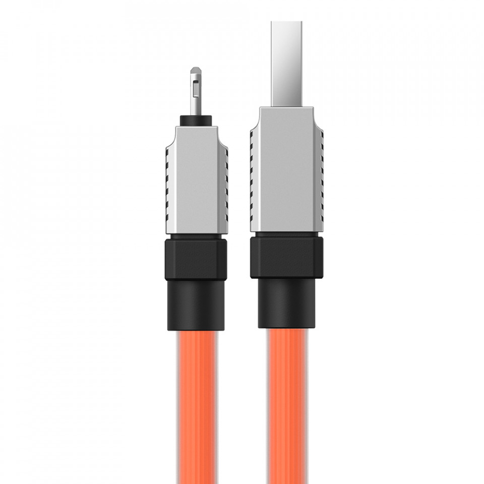 Cablu de Date USB la Lightning Fast Charging, 2.4A, 2m - Baseus CoolPlay Series (CAKW000507) - Orange - 3 | YEO
