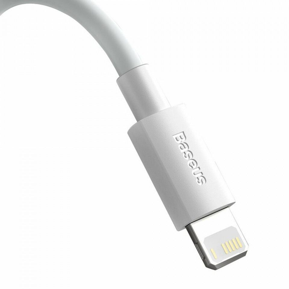 Cablu de Date USB la Lightning, Fast Charging 2.4A, 480Mbps, 1.5m (set 2) - Baseus (TZCALZJ-02) - White - 2 | YEO