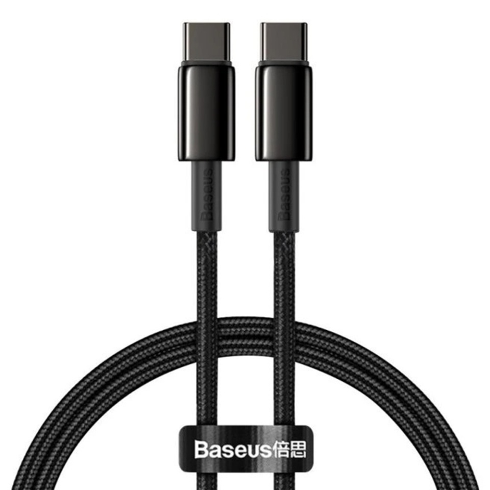 Cablue de Date Type-C la Type-C 100W, Fast Charging, 1m, Baseus Tungsten Gold, Negru