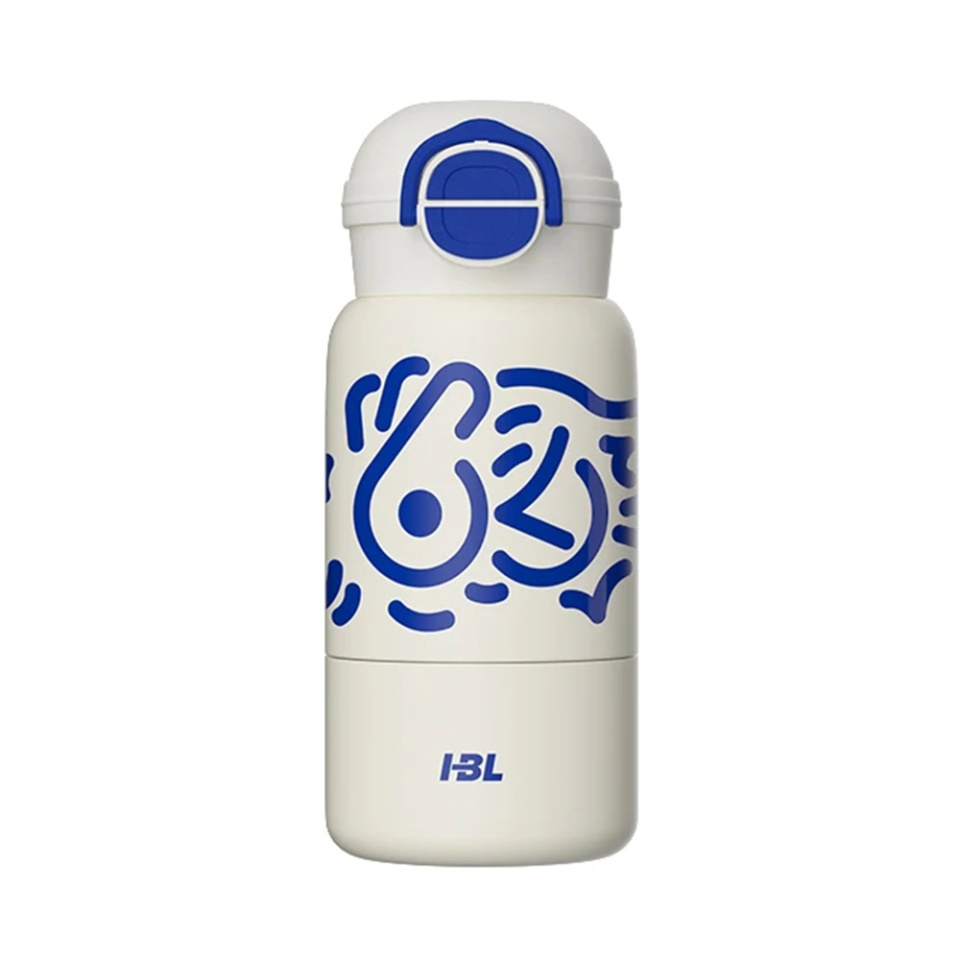 Cana termos pentru Copii, Rezistent la rugina si la scurgeri, Reutilizabil, Bauturi calde si reci, ceai sau cafea, smoothie si multe altele, Otel inoxidabil, 520ml, THM8 - Alb