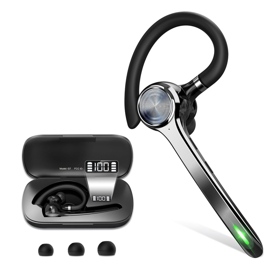 Casca Bluetooth, Headset NeXound G7, 5.1 HandsFree cu ENC, LED, Qualcomm, 72h autonomie, Negru
