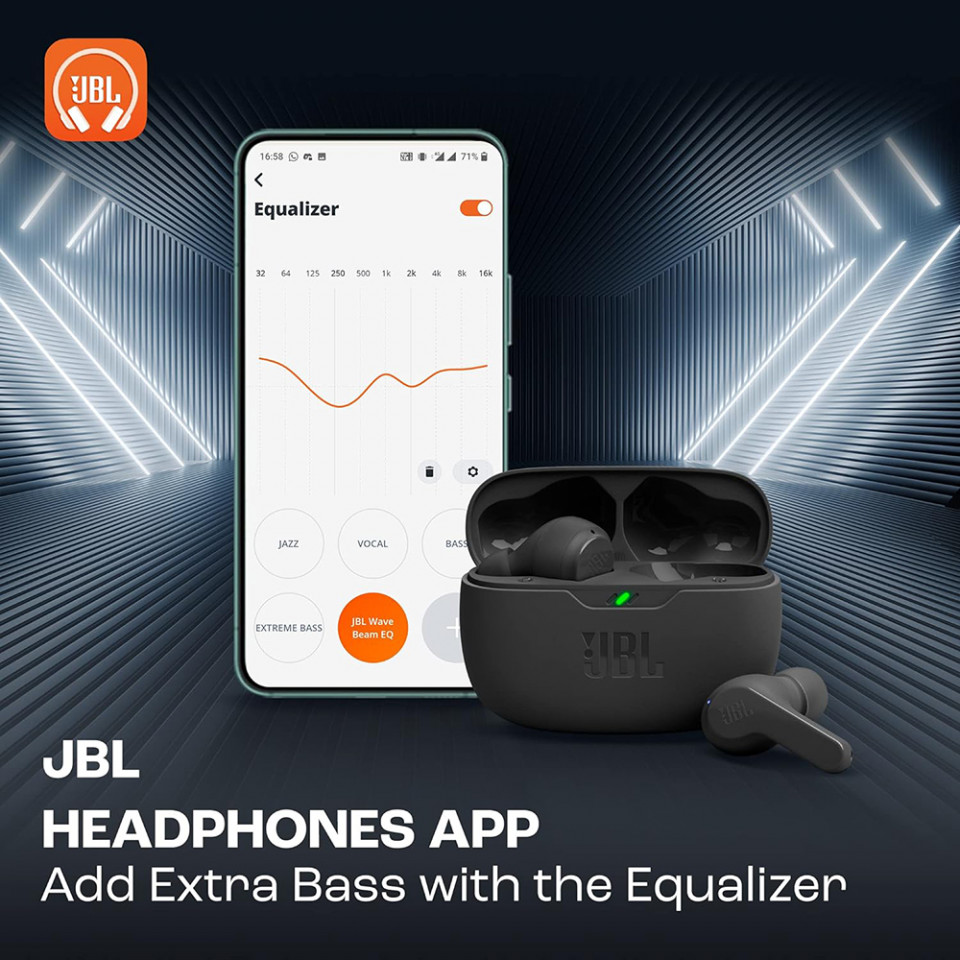 Casti in-ear Bluetooth cu microfon TWS - JBL (Wave Beam) - Black - 2 | YEO