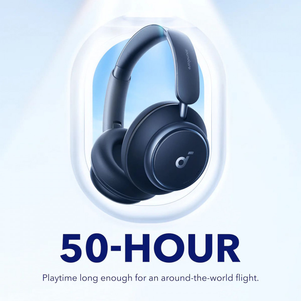 Casti On-Ear Bluetooth 5.3, Noise Cancelling, USB-C - Anker Space Q45 (A3040G31) - Blue - 1 | YEO