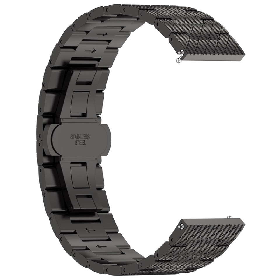 Curea Otel Inoxidabil pentru Samsung Galaxy Watch 4/5/Active 2, Huawei Watch GT 3 (42mm)/GT 3 Pro (43mm), 20mm, SKDR BandPro W052 - Negru - 3 | YEO