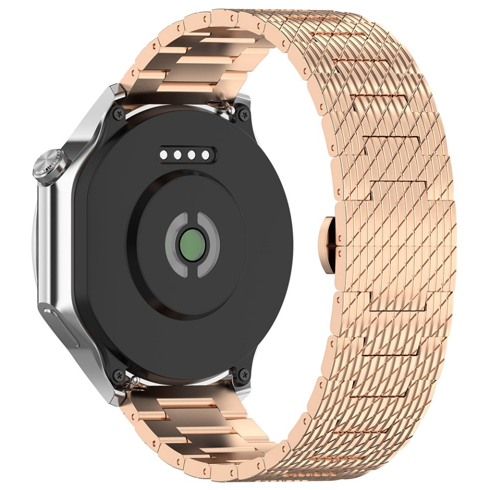 Curea Otel Inoxidabil pentru Samsung Galaxy Watch 4/5/Active 2, Huawei Watch GT 3 (42mm)/GT 3 Pro (43mm), 20mm, SKDR BandPro W052 - Roz - 2 | YEO