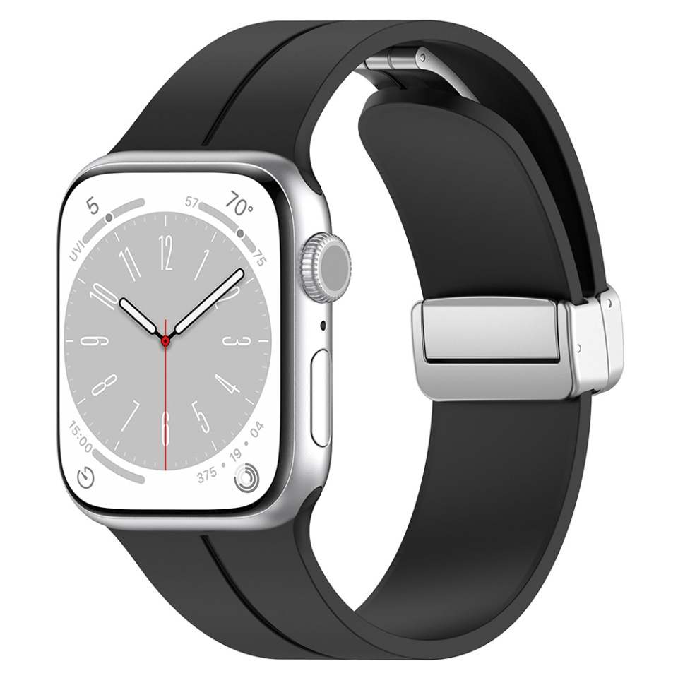 Curea Slicon pentru Apple Watch 1/2/3/4/5/6/7/8/9/SE/SE 2 (38/40/41mm), Catarama Magnetica, SKDR BandPro W011 - Violet - 1 | YEO