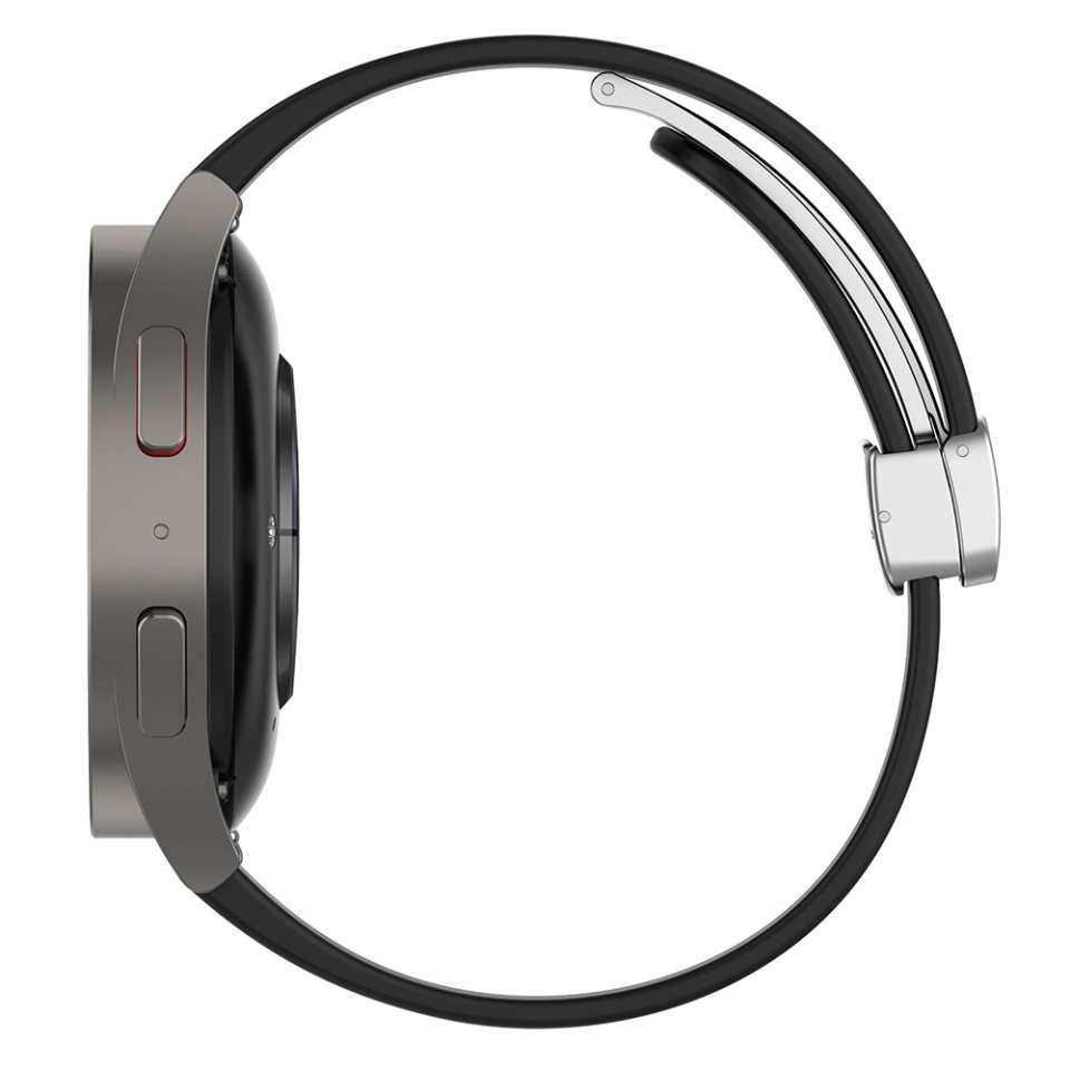 Curea Slicon pentru Samsung Galaxy Watch 4/5/Active 2, Huawei Watch GT 3 (42mm)/GT 3 Pro (43mm), Catarama Magnetica, 20mm, SKDR BandPro W011 - Negru - 3 | YEO