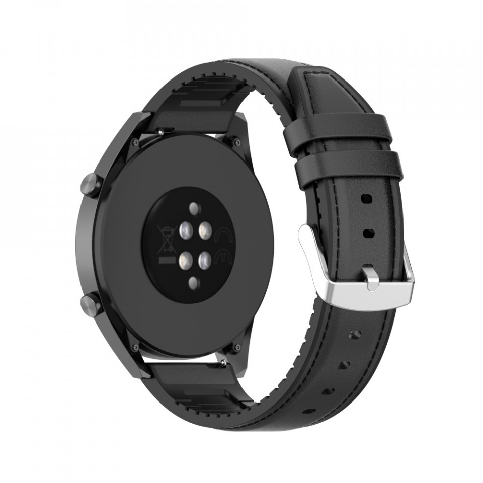 Curea smartwatch Samsung Galaxy Watch (46mm) / Watch 3 / Gear S3, Huawei Watch GT / GT 2 / GT 2e / GT 2 Pro / GT 3 (46 mm), Techsuit W007 - Negru - 1 | YEO
