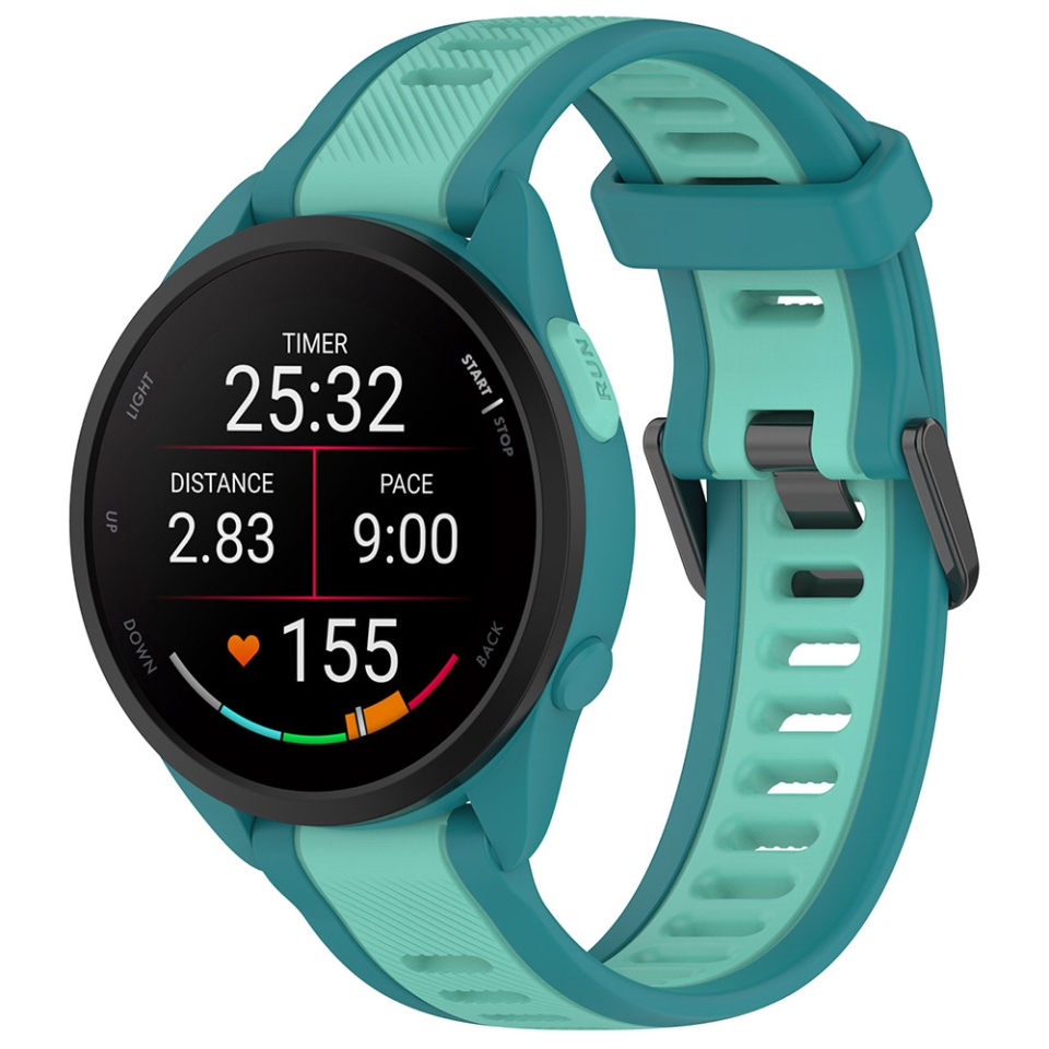 Cureas Silicon pentru Samsung Galaxy Watch 4/5/Active 2, Huawei Watch GT 3 (42mm)/GT 3 Pro (43mm), 20mm, SKDR BandPro W053 - Turcoaz - 3 | YEO