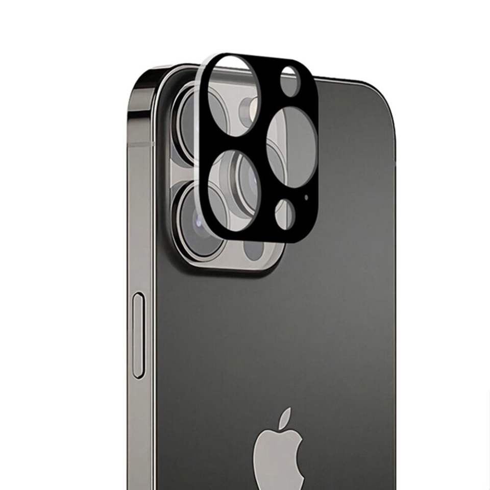 Folie camera pentru iPhone 13 Pro / 13 Pro Max, SKYDDAR INNOVATION, Camera Glass Negru, set cu sticker