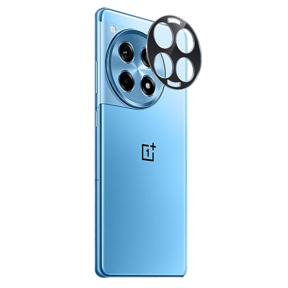 Folie camera pentru OnePlus 12R, SKYDDAR INNOVATION, Camera Glass Negru, set cu sticker
