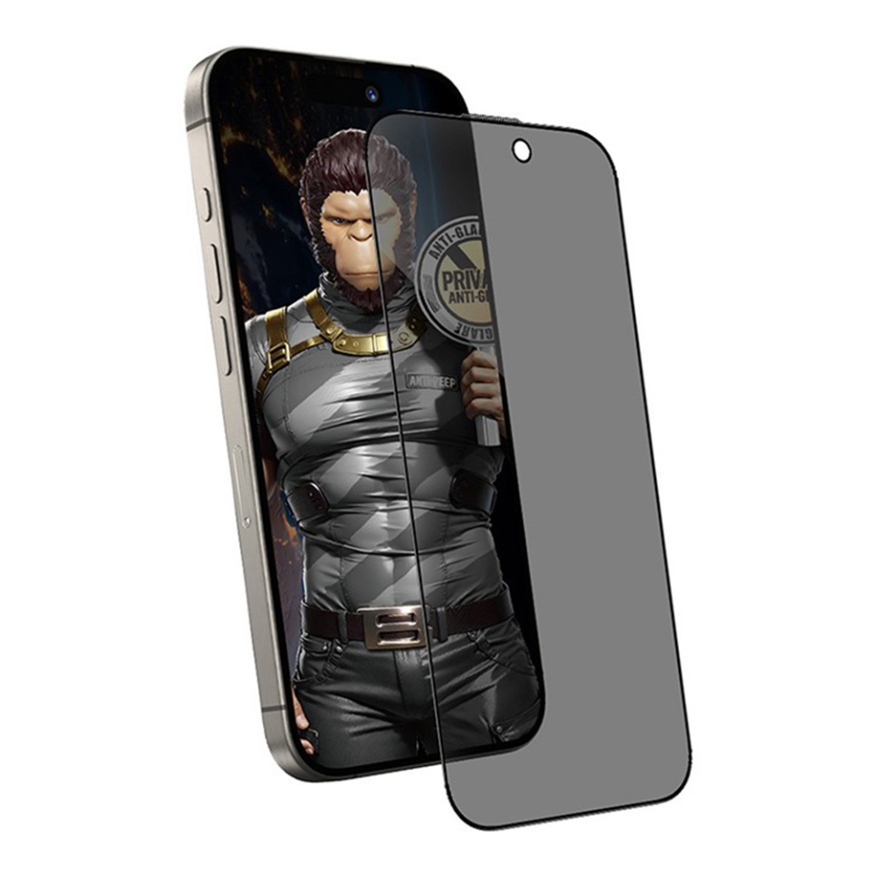 Folie pentru iPhone 14 Pro, Blueo, Sticla Securizata, Ultra HD, Anti-Peep Privacy Glass, Privacy Mat - 1 | YEO