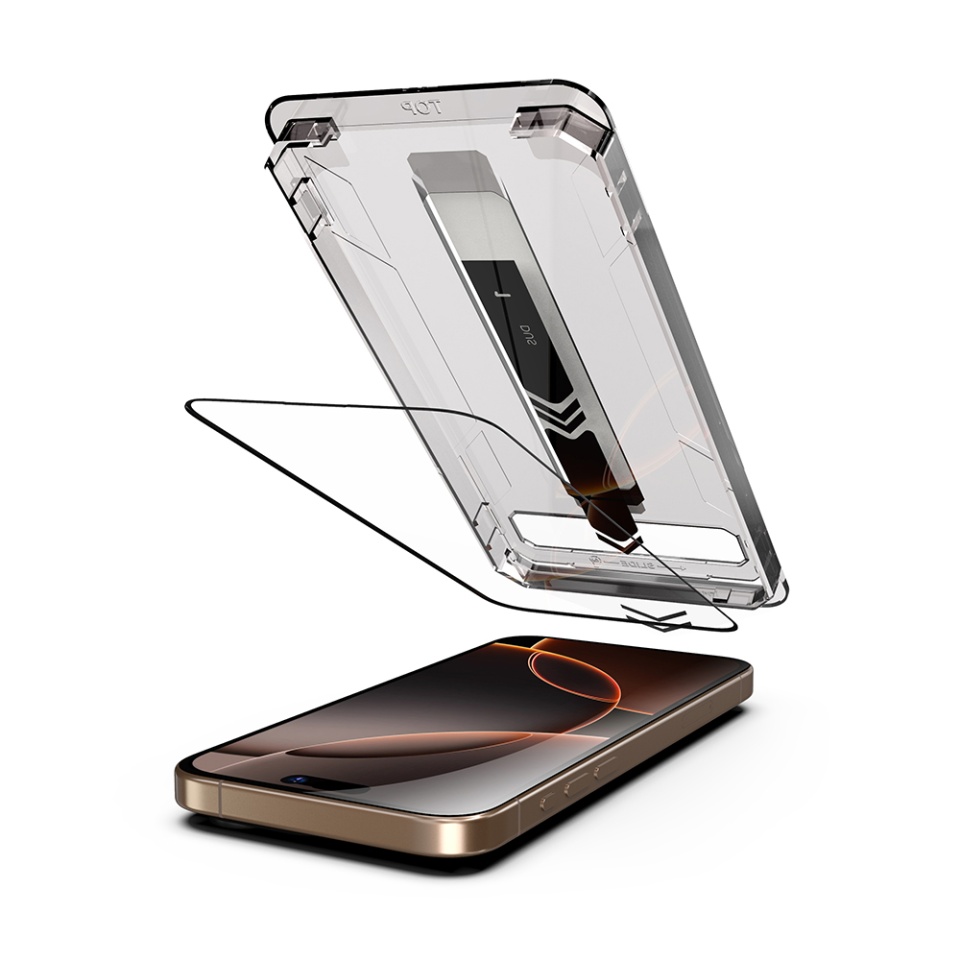 Folie pentru iPhone 16 Pro Max, SKYDDAR INNOVATION, Sticla Securizata, Ultra HD, TitanGlass, Montare Simplă, set cu sticker, Transparent - 2 | YEO
