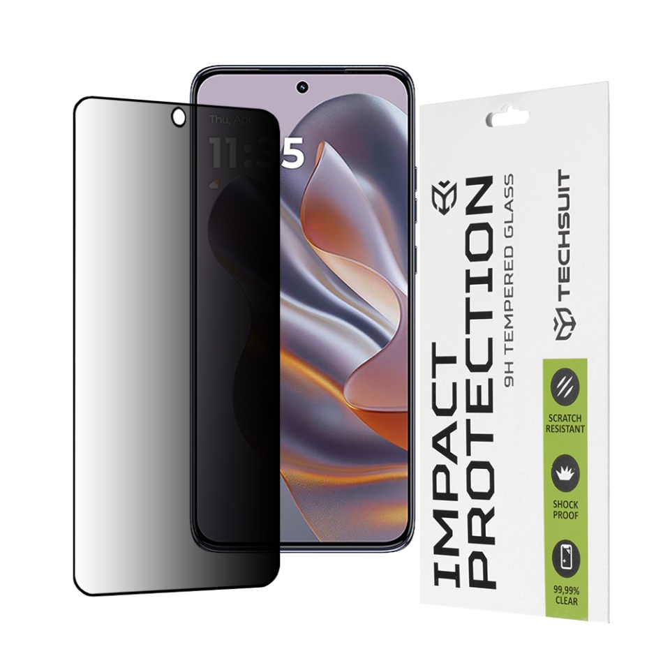 Folie pentru Motorola Edge 50 Neo, Anti-spy Ultra HD, Protectie 9H, Montare Simplă, 111D, Privacy, set cu sticker