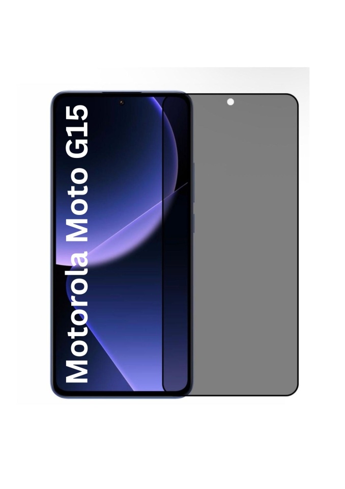 Folie pentru Motorola Moto G15 / Moto G15 Power, Anti-spy Ultra HD, Protectie 9H, Montare Simplă, 111D, set cu sticker, Privacy