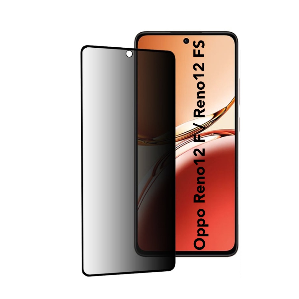 Folie pentru Oppo Reno12 F / Reno12 FS, Anti-spy Ultra HD, Protectie 9H, Montare Simplă, SKYDDAR 111D Privacy - Black Frame