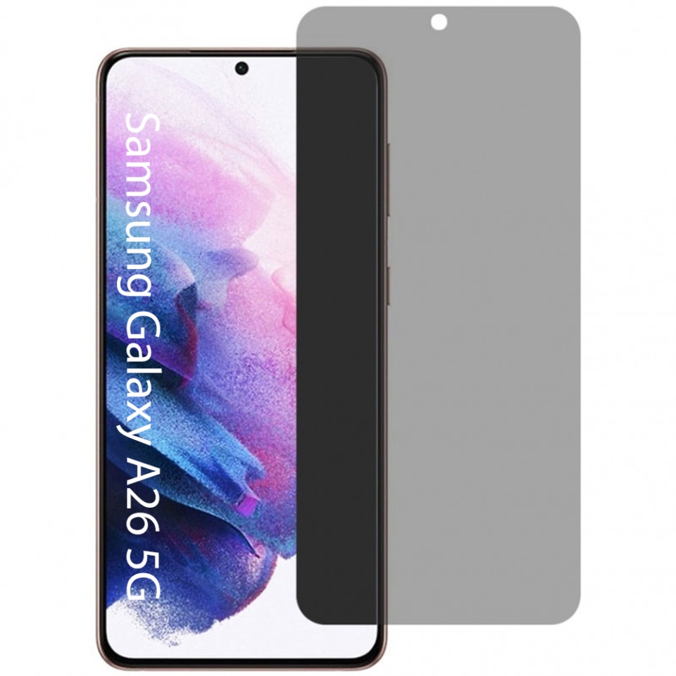 Folie pentru Samsung Galaxy A26 5G, Anti-spy Ultra HD, Protectie 9H, Montare Simplă, SKYDDAR 111D Privacy - Black Frame