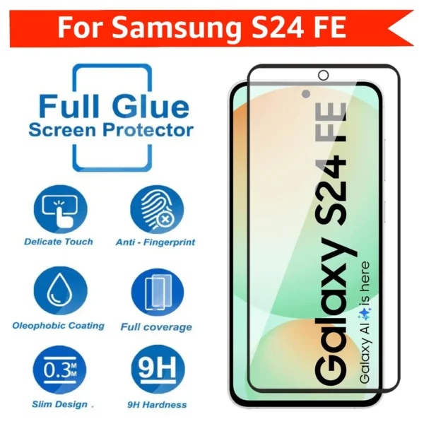 Folie pentru Samsung Galaxy S24 FE, Sticla Securizata, Ultra HD, Protectie 9H, Montare Simplă, SKYDDAR 111D - Transparent - 2 | YEO