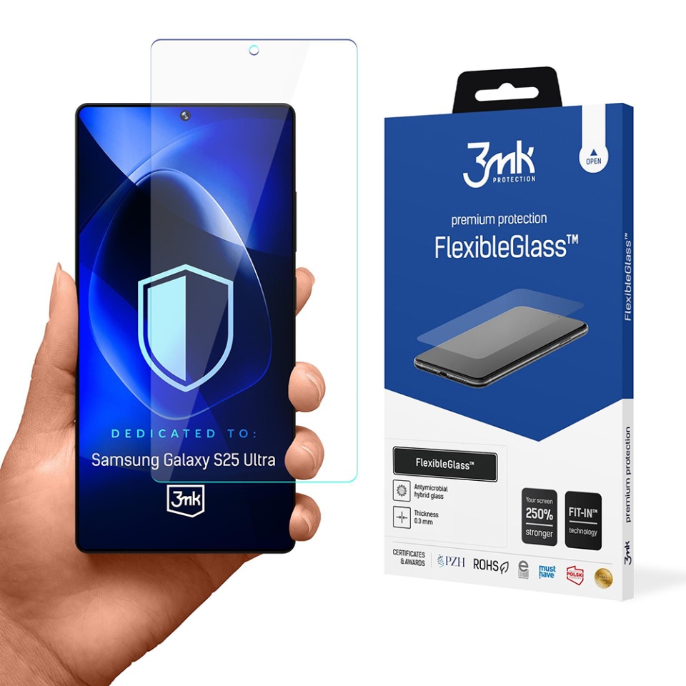 Folie pentru Samsung Galaxy S25 Ultra din silicon, 3mk FlexibleGlass, Transparent
