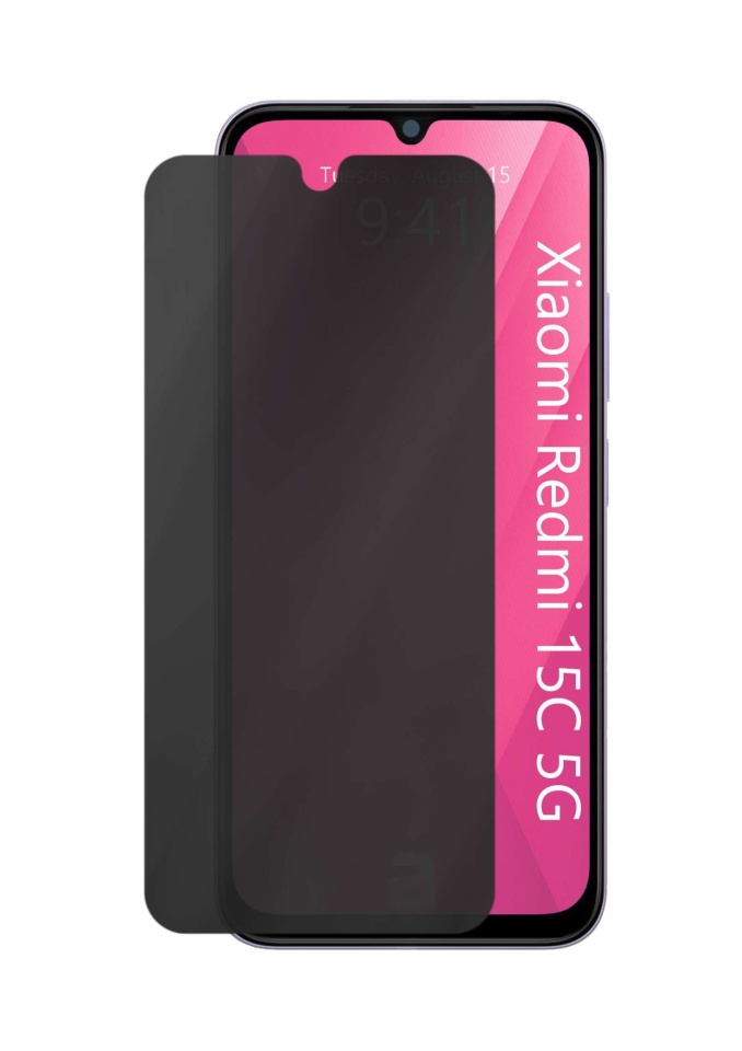 Folie pentru Xiaomi Redmi 15 5G / Redmi 15 4G, Anti-spy Ultra HD, Protectie 9H, Montare Simplă, 111D, set cu sticker, Privacy