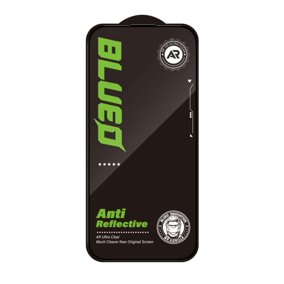 Folie Sticla pentru iPhone 13 / iPhone 13 Pro / iPhone 14 / iPhone 16e, Blueo, anti-Reflective HD Glass, Negru - 2 | YEO