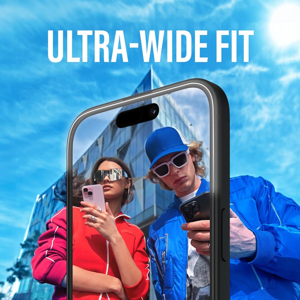 Folie Sticla pentru iPhone 15 / 16, Ultra-Wide Fit, PanzerGlass, Anti-Soc si Anti-Bule, Transparent - 3 | YEO