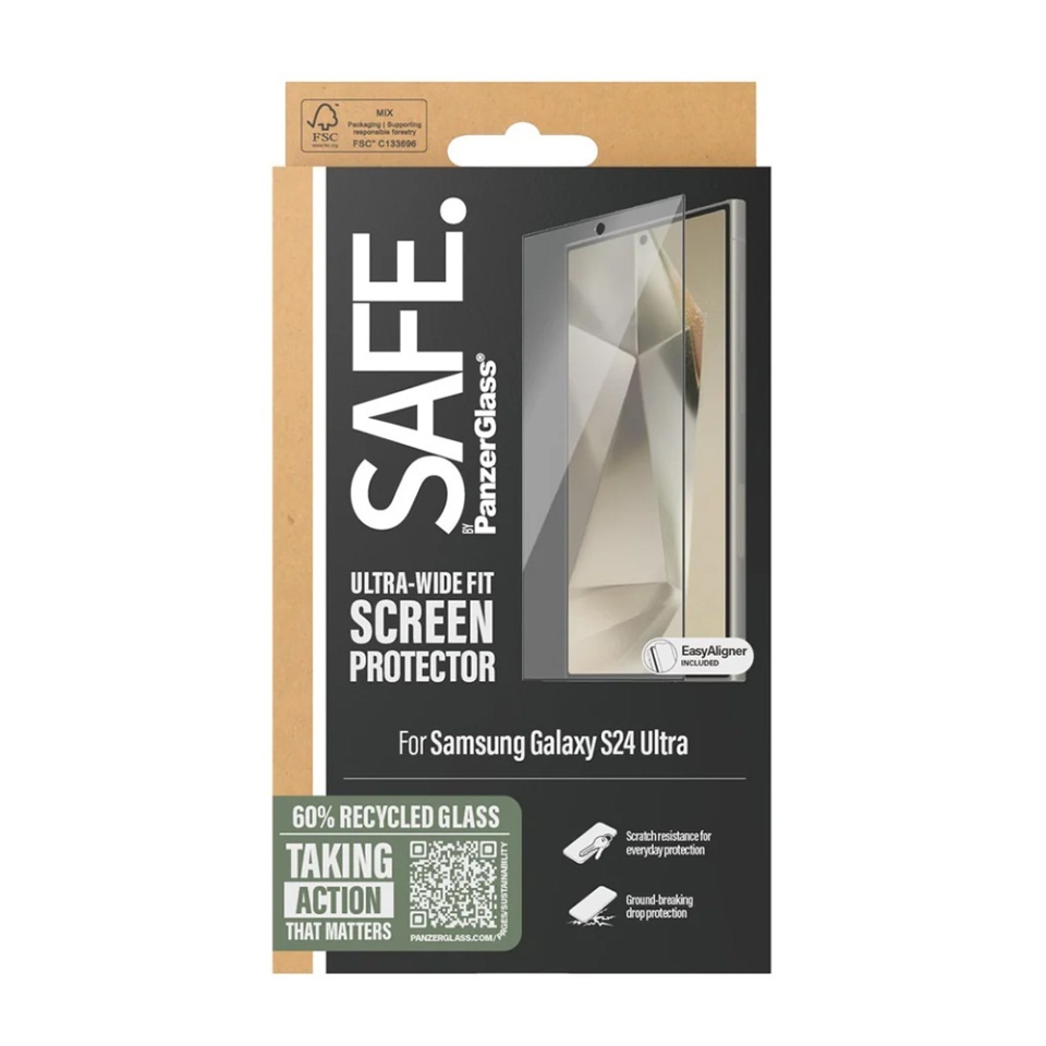 Folie Sticla pentru Samsung Galaxy S24 Ultra, Ultra-Wide Fit w. EasyAligner, PanzerGlass, Anti-Soc si Anti-Bule, Transparent - 3 | YEO