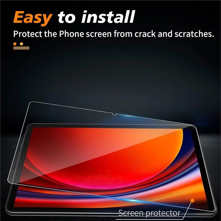 Folie sticla pentru Samsung Galaxy Tab S7/S8/S9/S9 FE, Claritate si Protectie Maxima, 0.33mm, Strat Oleofobic Anti-Amprenta, SKDR 3D Tab Glass - Negru - 1 | YEO