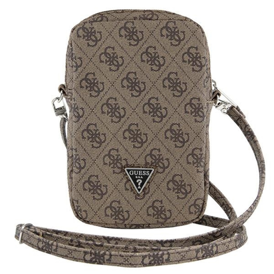 Geanta Guess, Piele Ecologica, Zip Triangle 4G, Maro - 1 | YEO
