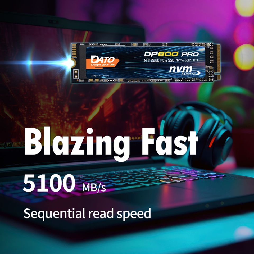 Hard SSD memorie interna Dato, 1TB, PCIe Gen4x4, 5100mb/s, (DP800) - 3 | YEO