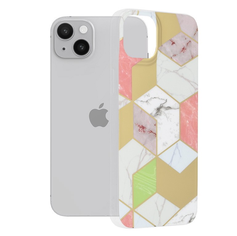 Husa Apple iPhone 14 Plus Marble Series, Techsuit - Purple Hex