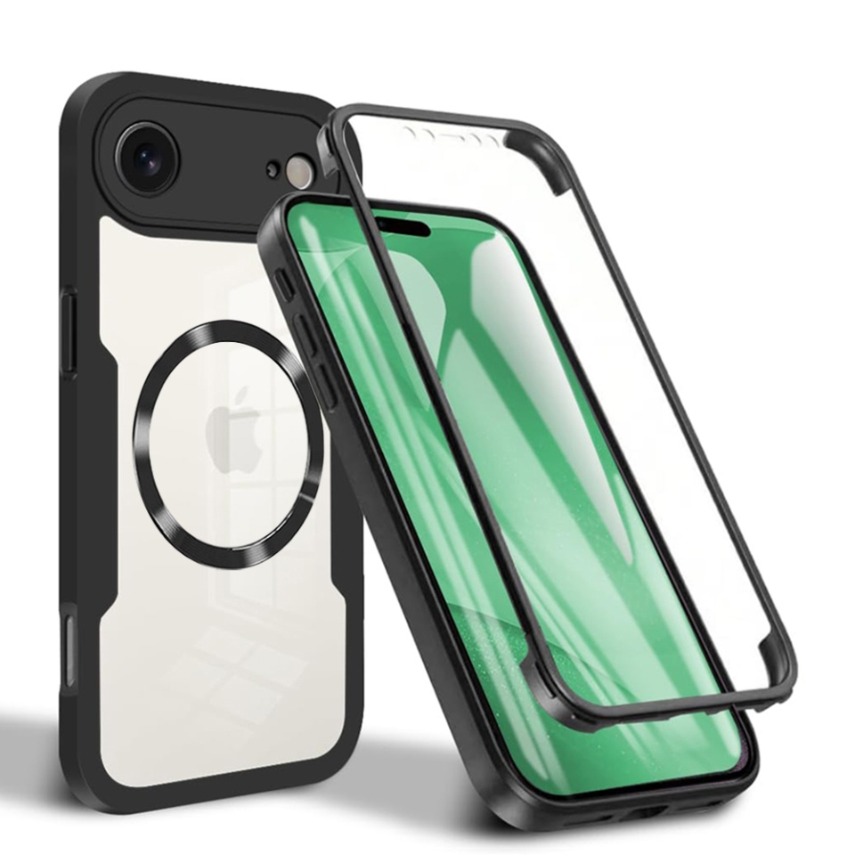 Husa + Folie pentru iPhone Air, SKYDDAR INNOVATION, [Pachet 360°] ColorVerse MagSafe, set cu sticker, Negru