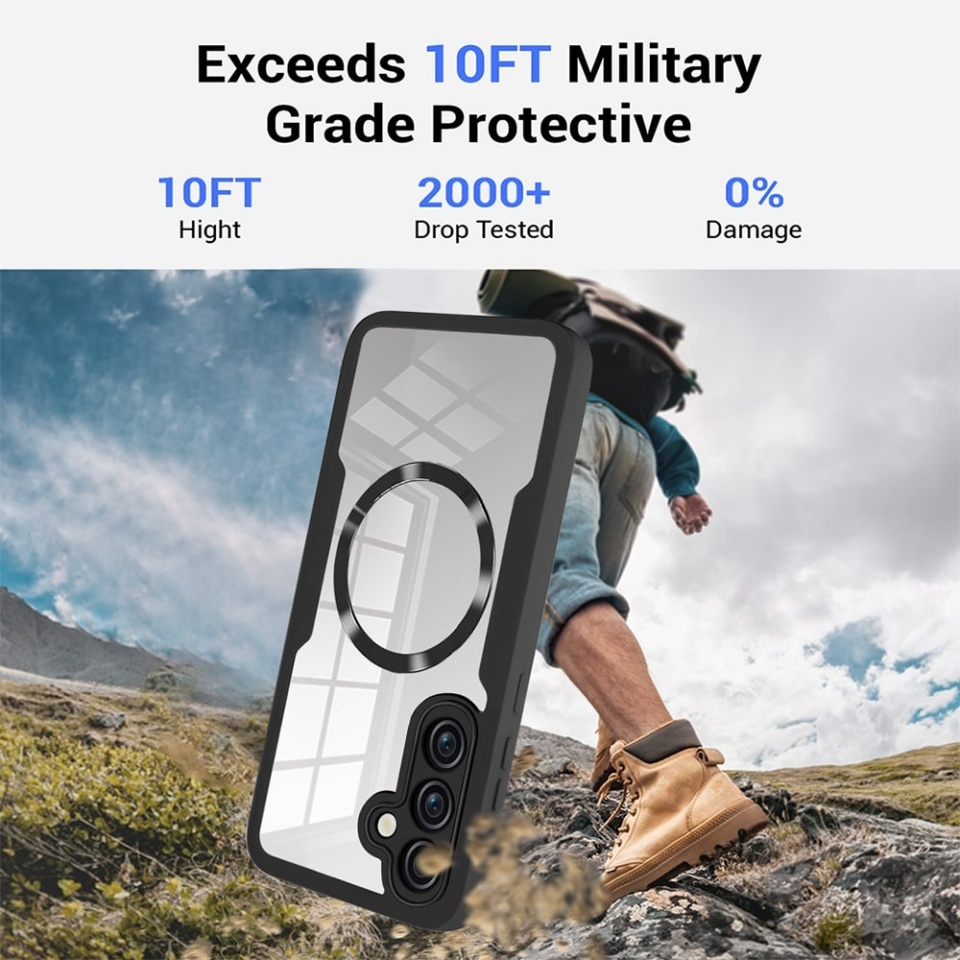 Husa + Folie pentru Samsung Galaxy S24 Plus, SKYDDAR INNOVATION, [Pachet 360°] ColorVerse MagSafe, set cu sticker, Roz - 5