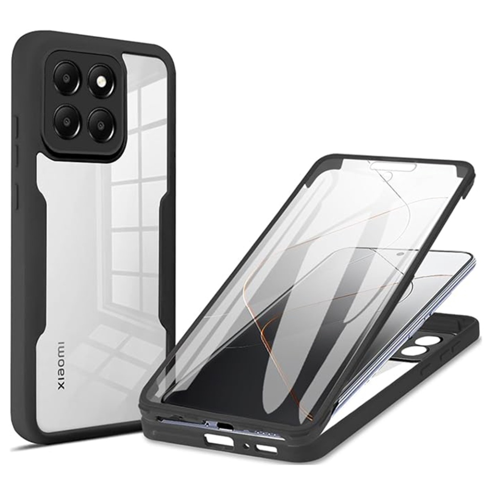 Husa + Folie pentru Xiaomi 14, SKYDDAR INNOVATION, [Pachet 360°] ColorVerse, set cu sticker, Negru
