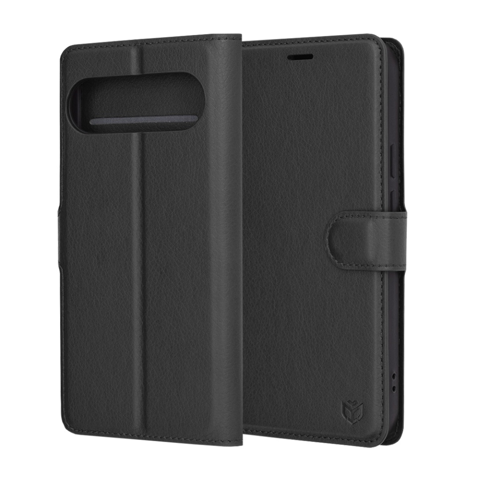 Husa Google Pixel 9 Pro XL tip Carte, cu Portofel Interior, Finisaje Premium, SKYDDAR Leather Wallet - Negru