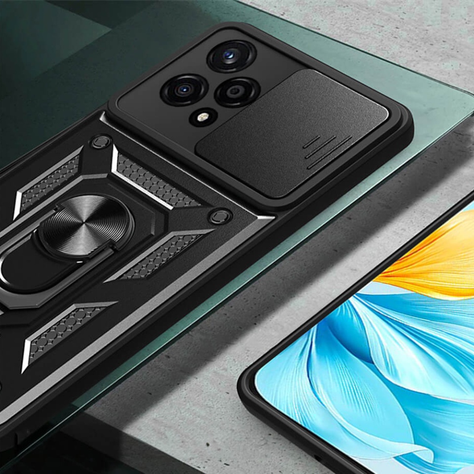 Husa Honor 200 cu inel magnetic si protectie camera Skyddar CamShield - Negru - 2 | YEO