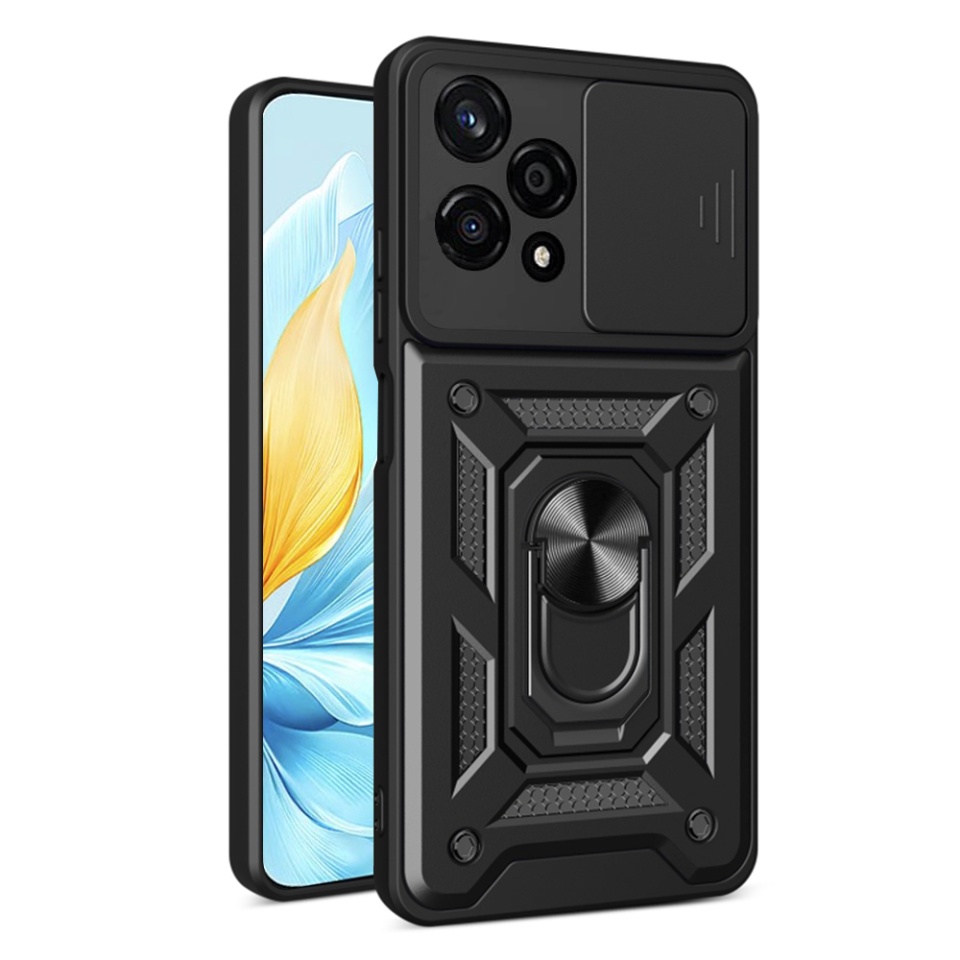 Husa Honor 200 Lite cu inel magnetic si protectie camera Skyddar CamShield - Negru