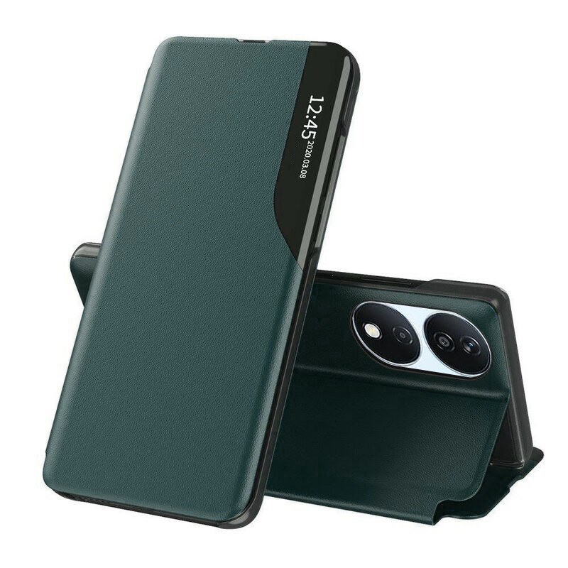 Husa Honor X7b tip carte, Skyddar Eco View Leather - Verde