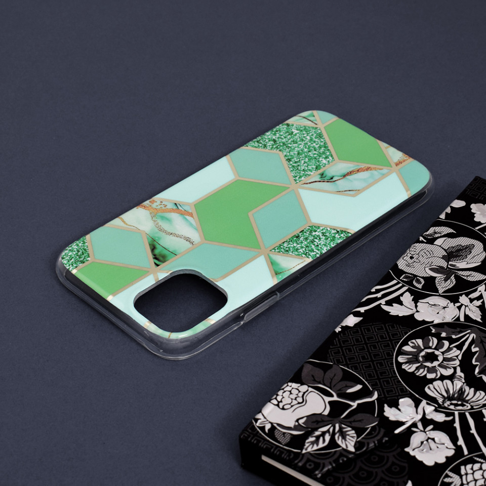 Husa iPhone 11 Marble Series, Techsuit - Green Hex - 4 | YEO
