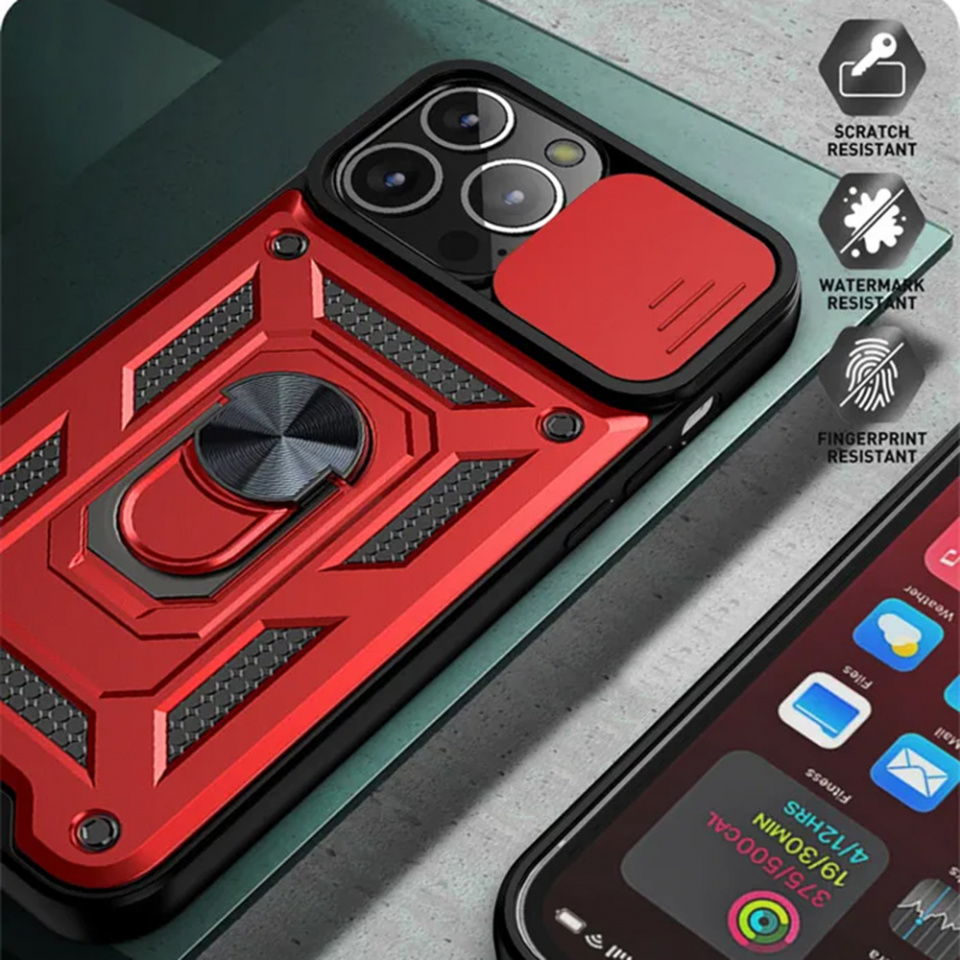 Husa iPhone 12 / 12 Pro cu inel magnetic si protectie camera Skyddar CamShield - Rose Gold - 1 | YEO