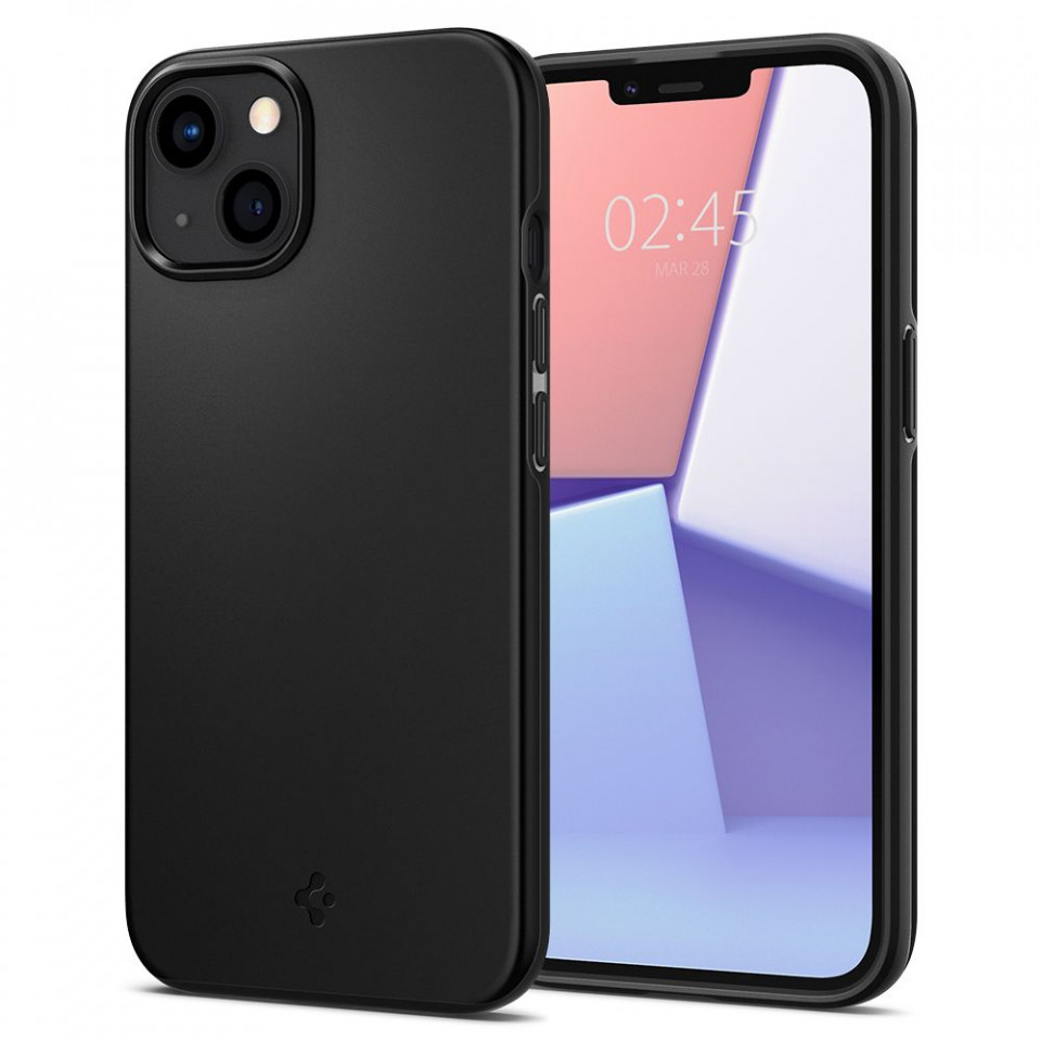 Husa iPhone 13, Thin Fit Spigen - Negru