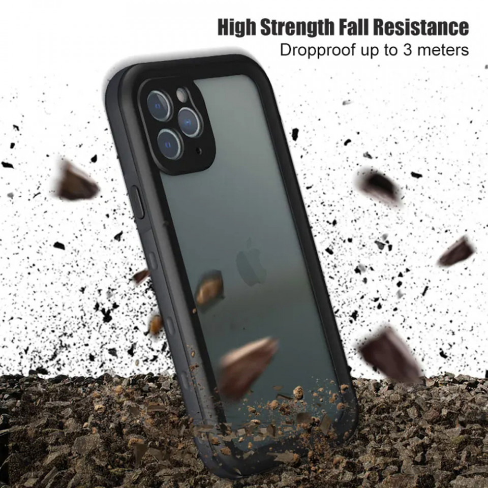 Husa iPhone 14 Pro Max rezistenta la apa, Waterproof IP68, ShellBox - Negru - 3 | YEO