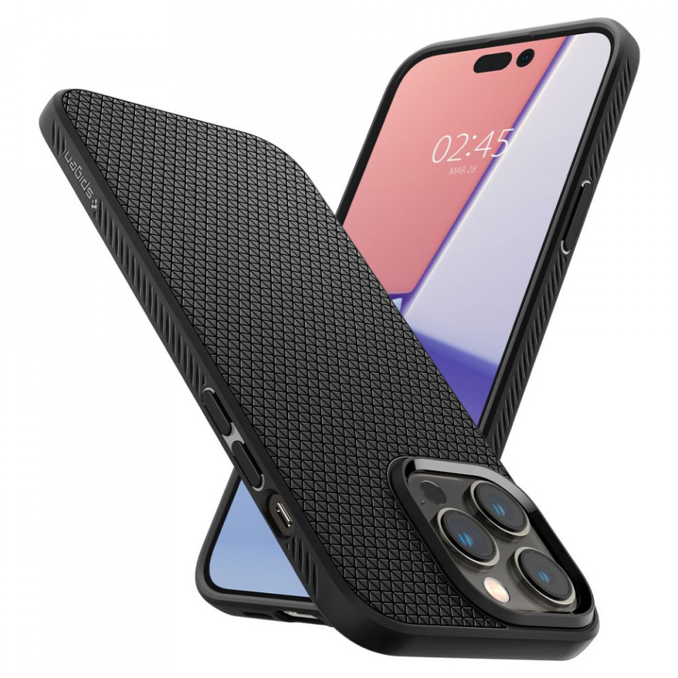 Husa iPhone 14 Pro Spigen Liquid Air - Matte Black - 2 | YEO