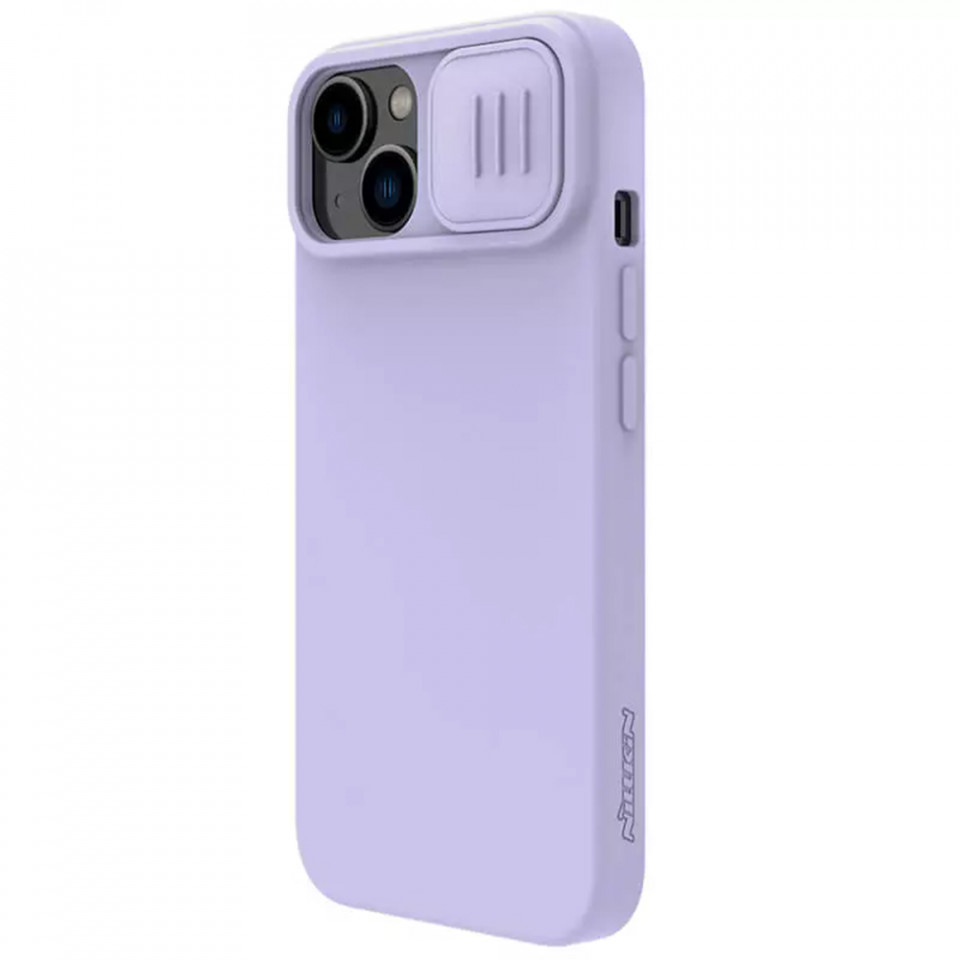 Husa iPhone 15 Plus, Nillkin CamShield Silky MagSafe Silicone - Misty Purple - 3 | YEO