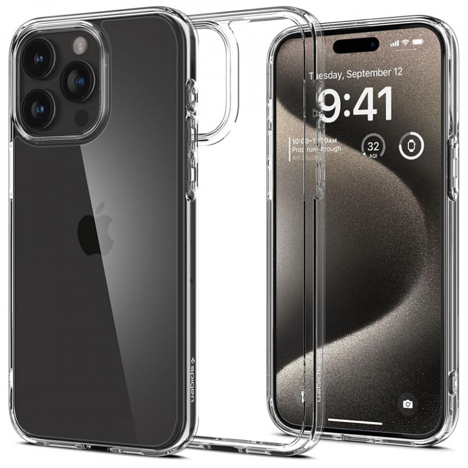 Husa iPhone 15 Pro Max, Spigen Ultra Hybrid - Clear