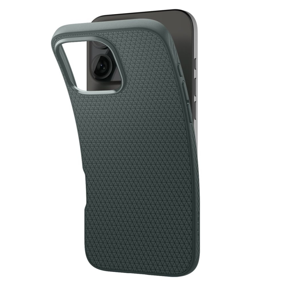 Husa iPhone 16 Pro flexibila, Spigen Liquid Air - Verde - 2 | YEO