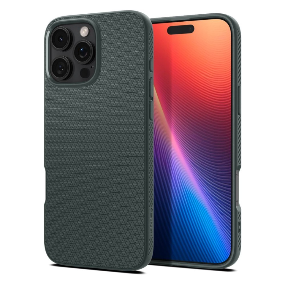 Husa iPhone 16 Pro Max flexibila, Spigen Liquid Air - Verde