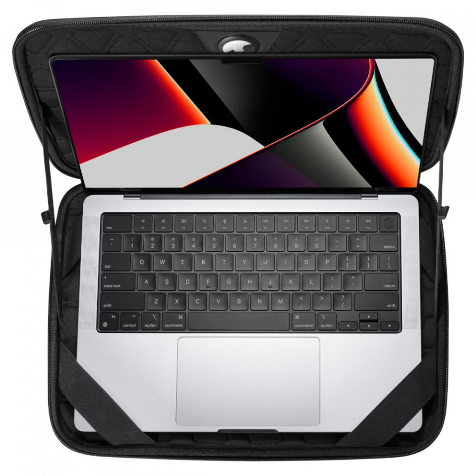 Husa laptop / tableta cu fermoar, dimensiune 13 - 14 inch, Spigen Rugged Armor - Negru - 3 | YEO