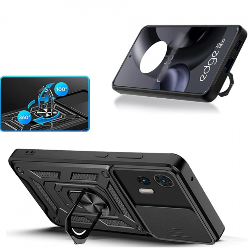 Husa Motorola Edge 30 Neo cu inel magnetic si protectie camera Skyddar CamShield - Mint - 1 | YEO