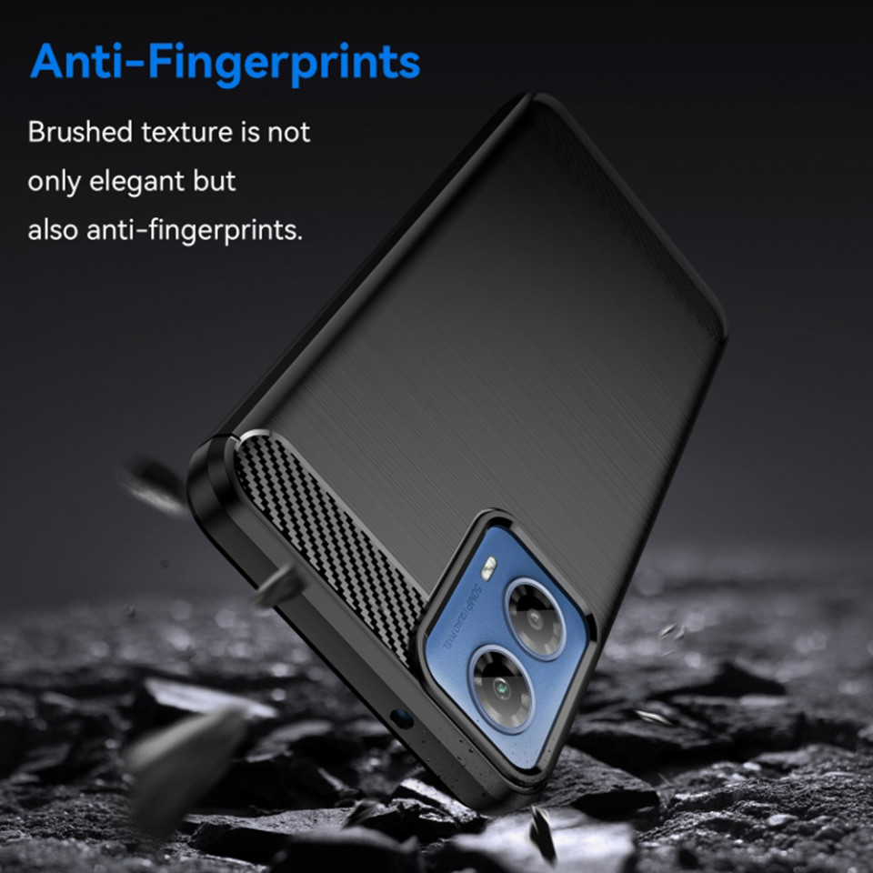 Husa Motorola Moto G34 din silicon, Slim, cu textură Fibra Carbon - Negru - 2 | YEO